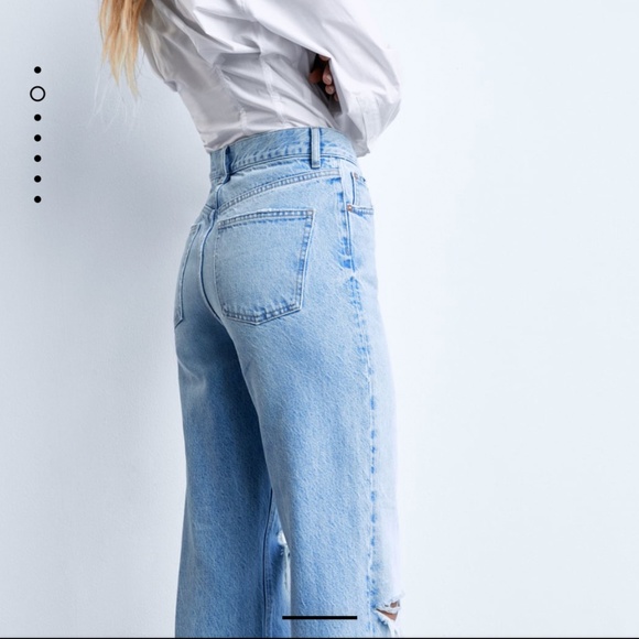 SOLD : Zara Wide Leg Hi Rise Jeans - Picture 2 of 2